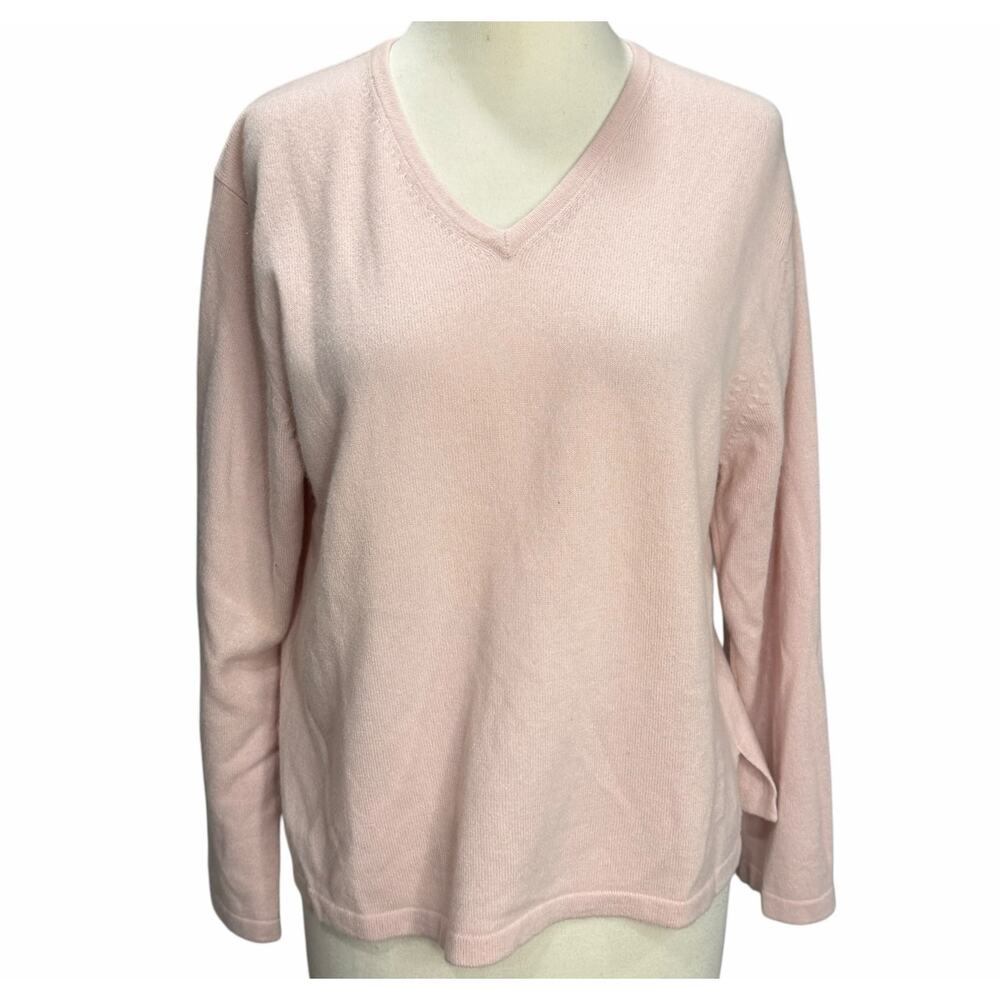 Cottage Clothing Inc Cashmere Sweater Womens M Pink Knit‎ Soft Girl Cozy Luxury